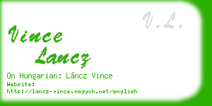 vince lancz business card