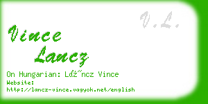 vince lancz business card